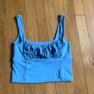 Blue scrunch crop top